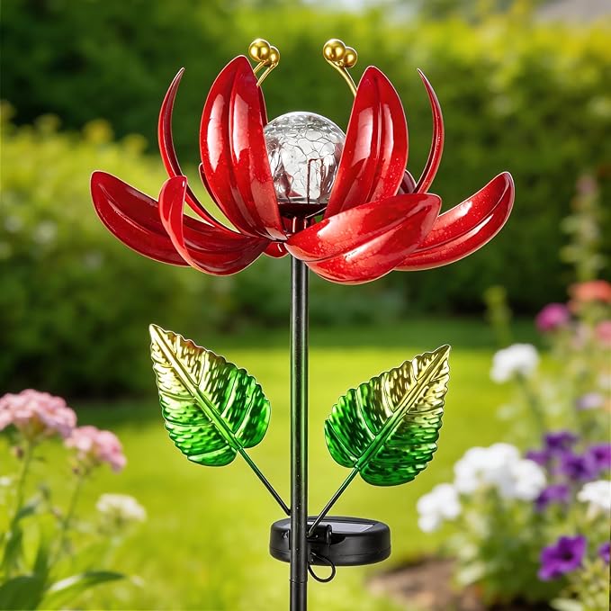 Solar Lights Outdoor Garden Decor, Solar Wind Spinner Yard Decorations Gifts - Image 2