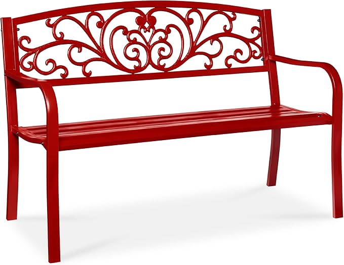 Best Choice Products Outdoor Bench Steel Garden Patio Porch Furniture by BestChoiceProducts