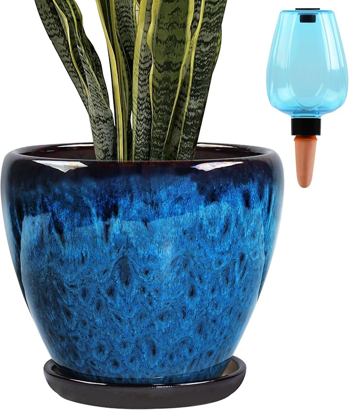 Ceramic Pots for Plant with Self Watering Globes, 10 inch Planters for Indoor - Image 8