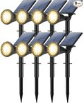 8 Pack Solar Spot Lights Outdoor Waterproof 180 Adjustable Solar Powered by TadyrealSolarLights
