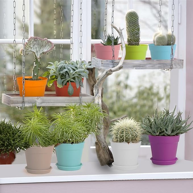 4 inch Plant Pots, 28 Pack Small Plastic Planters - Image 2