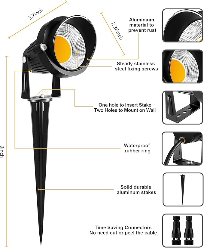 ZUCKEO 10W Low Voltage Landscape Lights LED Landscape Lighting - Image 3