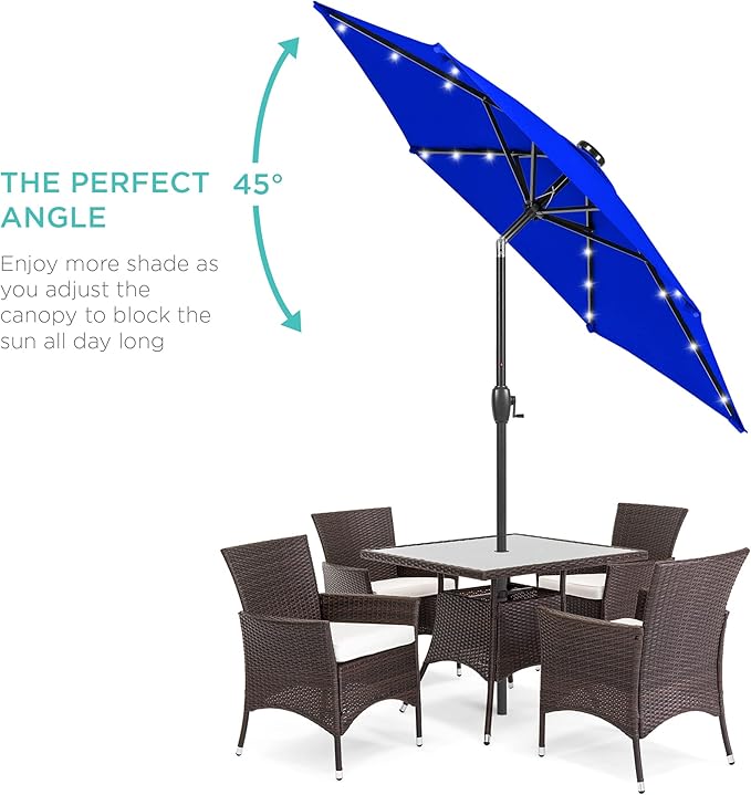 Best Choice Products 7.5ft Outdoor Solar Market Table Patio Umbrella - Image 2