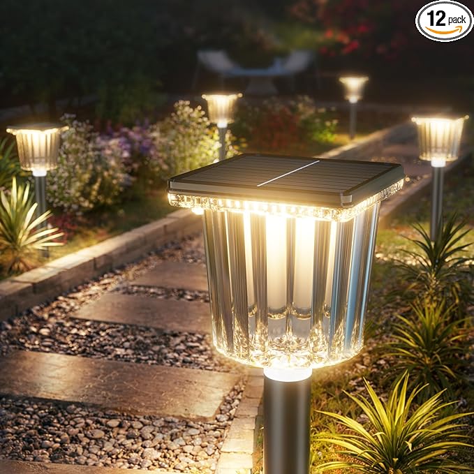12-Pack Super Bright Solar Pathway Lights Outdoor Powered, Adjustable Warm&Cool by Professionalproductionofsolarlightsoutdoor%EF%BC%9A%EF%BC%89