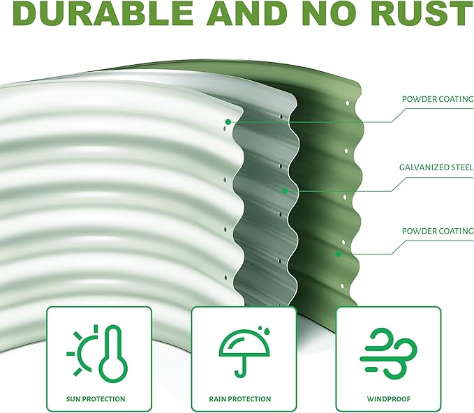 3Pcs 2X2X1ft Round Raised Garden Bed Kit, Galvanized Raised Garden Beds Outdoor - Image 5