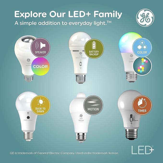 GE LED+ A19 Dusk to Dawn LED Light Bulbs, Automatic On/Off Outdoor Security - Image 6