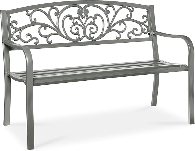 Best Choice Products Outdoor Bench Steel Garden Patio Porch Furniture by BestChoiceProducts