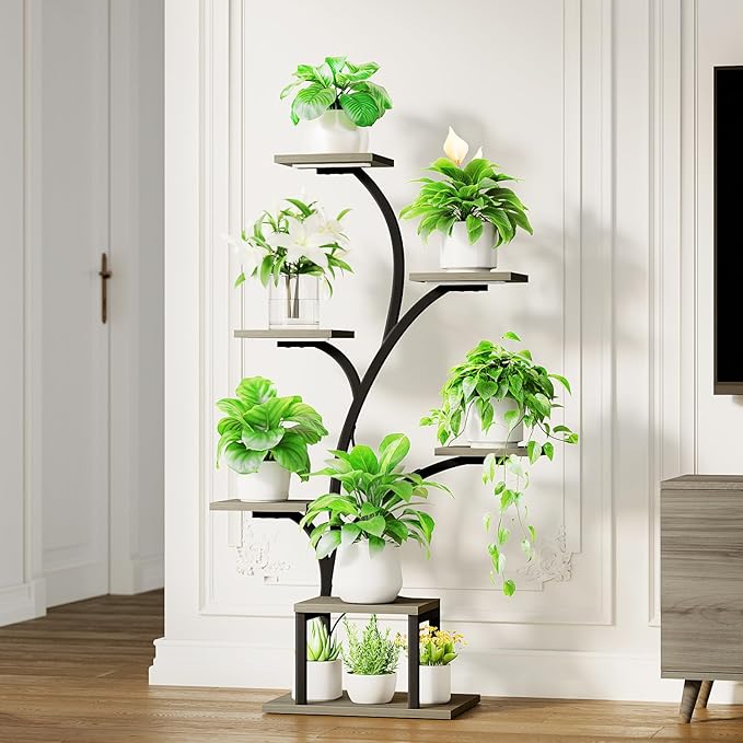 Plant Stand Indoor with Grow Lights, 7 Tiered Indoor Plant Shelf, Metal Plant - Image 7