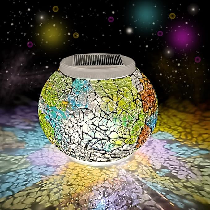 Aukora Color Changing Solar Powered Glass Ball Garden Lights, Solar Lantern by AUKORA