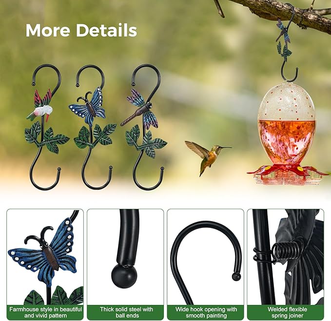 Large Decorative S Hooks, Beautiful and Vivid Plant Hook - Image 3