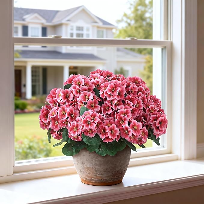 2 Pack Artificial Geranium Flowers Topitary Trees - Image 8