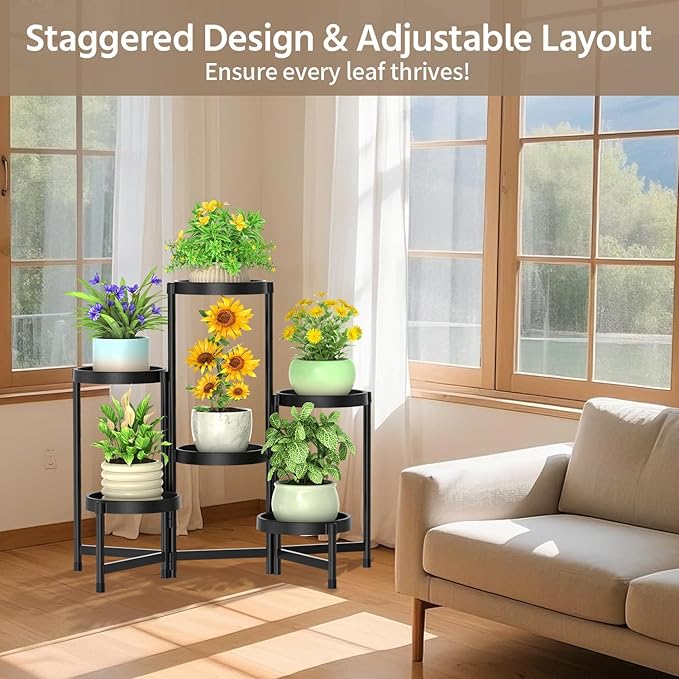 LASZOLA 6 Tiered Folding Plant Stand Indoor - Image 7