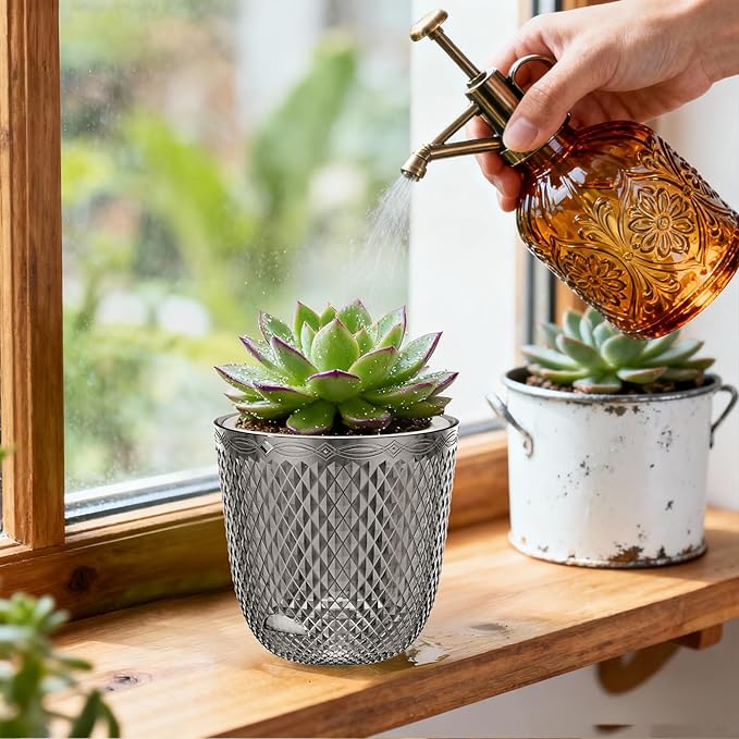 QCQHDU 2 Pack Self Watering Pots, 5.7 Inch Flower Pots - Image 2