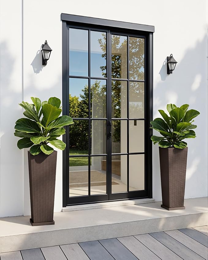 Greesum Set of 2 Tall Plastic Planters - Image 5