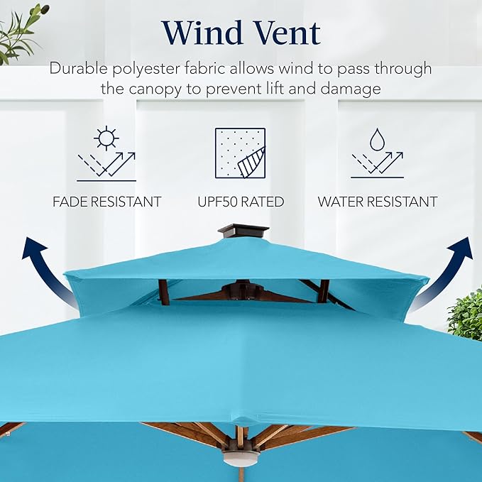 Best Choice Products 10ft Square Cantilever Patio Umbrella w/Base Included - Image 7