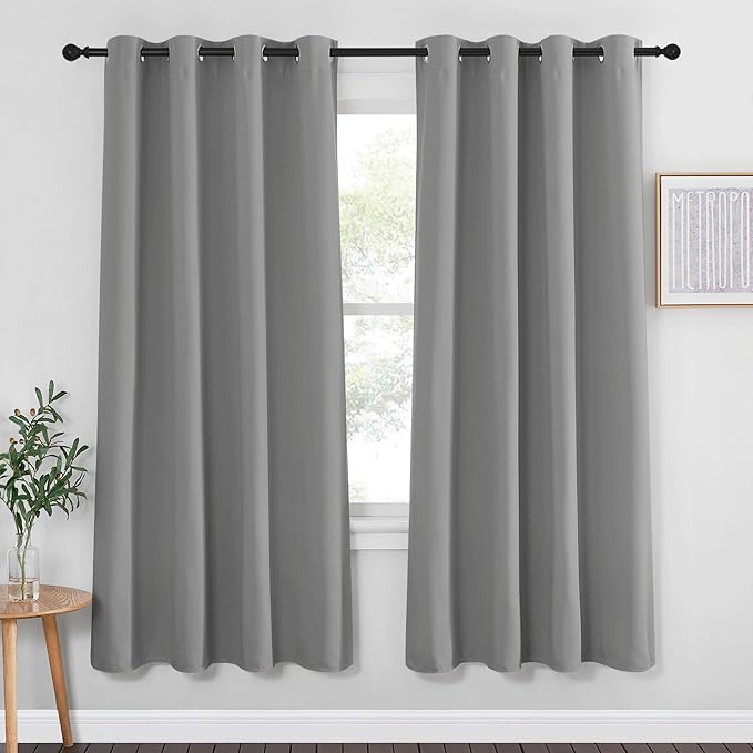 NICETOWN Blackout Silver Grey Curtain by NICETOWN