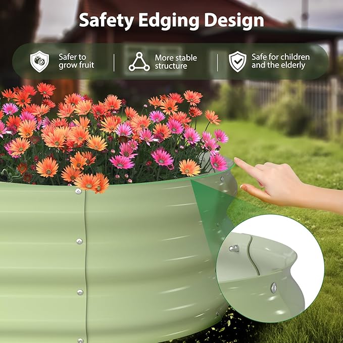Raised Garden Bed Kit, Oval Large Metal Raised Beds - Image 5