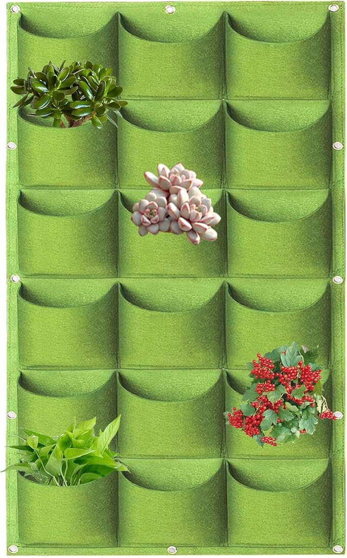 LITLANDSTAR Hanging Planter, 18 Pocket Vertical Wall Mounted Grow Bag, Modern by LITLANDSTAR