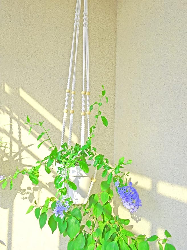 Macrame Plant Hanger Extra Long Indoor Plant Holder - Image 7
