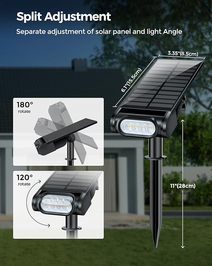 RGB Christmas Solar Spot Lights Outdoor, 12 RGB Color Modes Landscape Light - Image 3