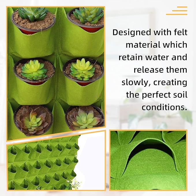 Hanging Planting Grow Bags, 36 Pockets Hanging Vertical Wall Planter Wall - Image 3