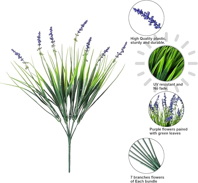 HyeFlora 20 Bundles Artificial Fake Outdoor Plants Flowers - Image 3