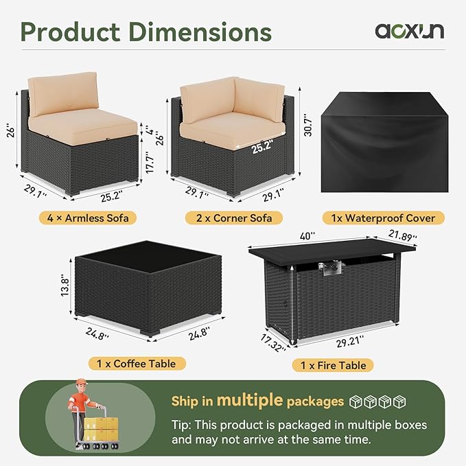 Aoxun 8 Piece Patio Furniture Set - Image 2