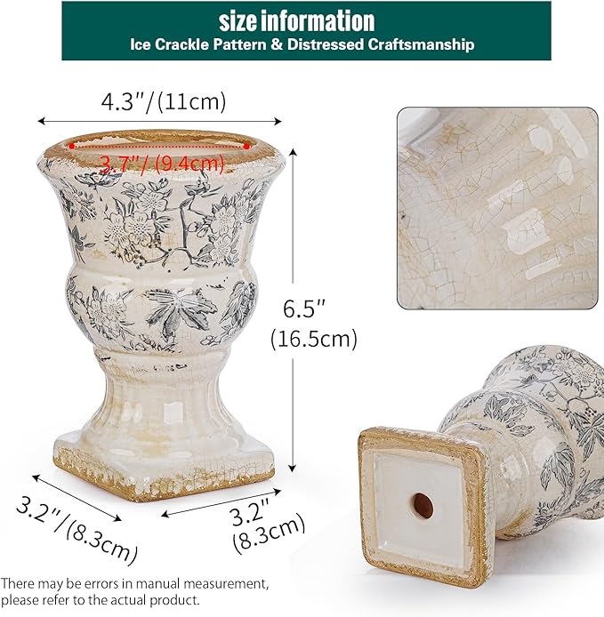 Sungmor Small Ceramic Urn Planter - Image 3