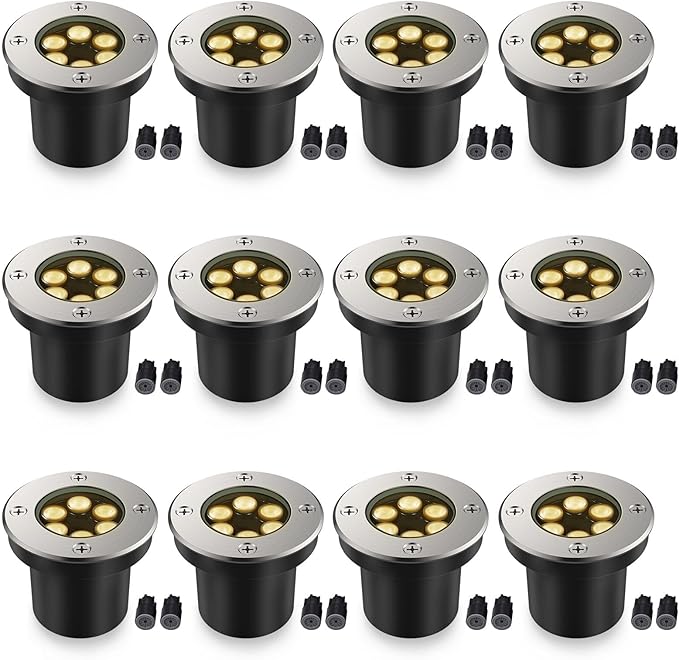 JESLED Outdoor Landscape Lights, 6W LED In Ground Well Lights, 12V 24V 3000K by JESLED