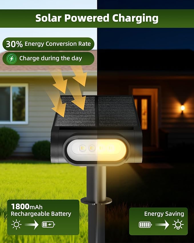 EZVALO Solar Spot Lights Outdoor IP67 Waterproof, Adjustable Solar Landscape - Image 2