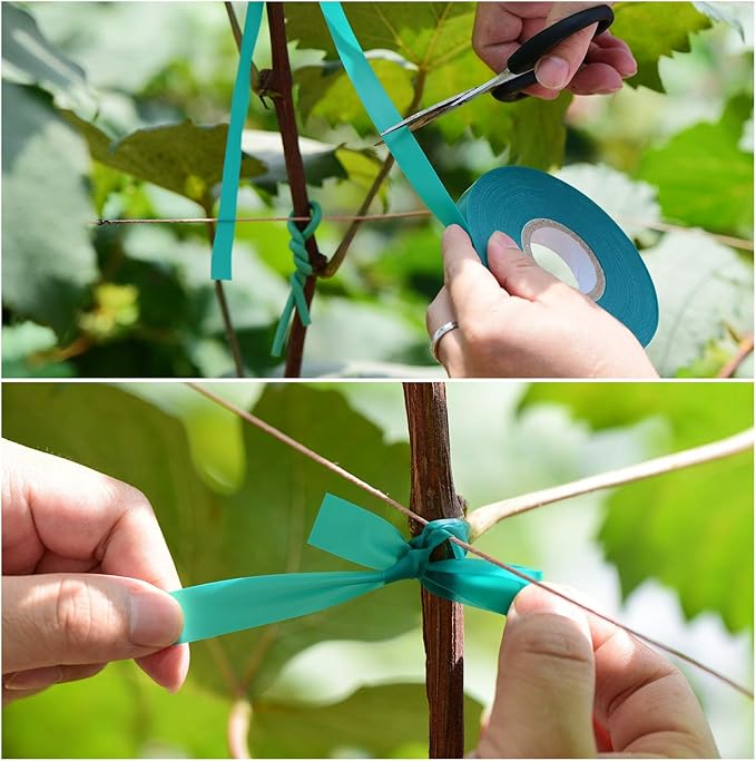 10 Pcs 150 Feet x 1/2" Wide Stretch Tie Tape Green Plant Garden Tie, Garden - Image 5