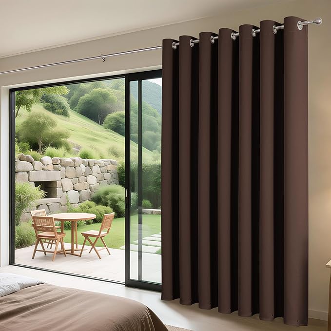 Joydeco Blackout Patio Sliding Door Curtains 90 Inches Long, Grommet Privacy - Image 3