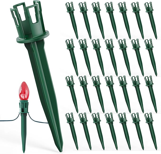 200-Pack Plastic Light Stakes, 5.5 Inch Christmas Yard Stakes by Minetom