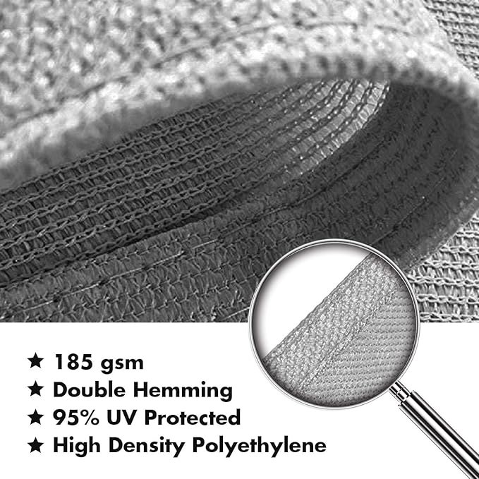 KANAGAWA Sun Shade Sail 13'x20' Gray Rectangle UV Block Canopy Awning Shelter - Image 5