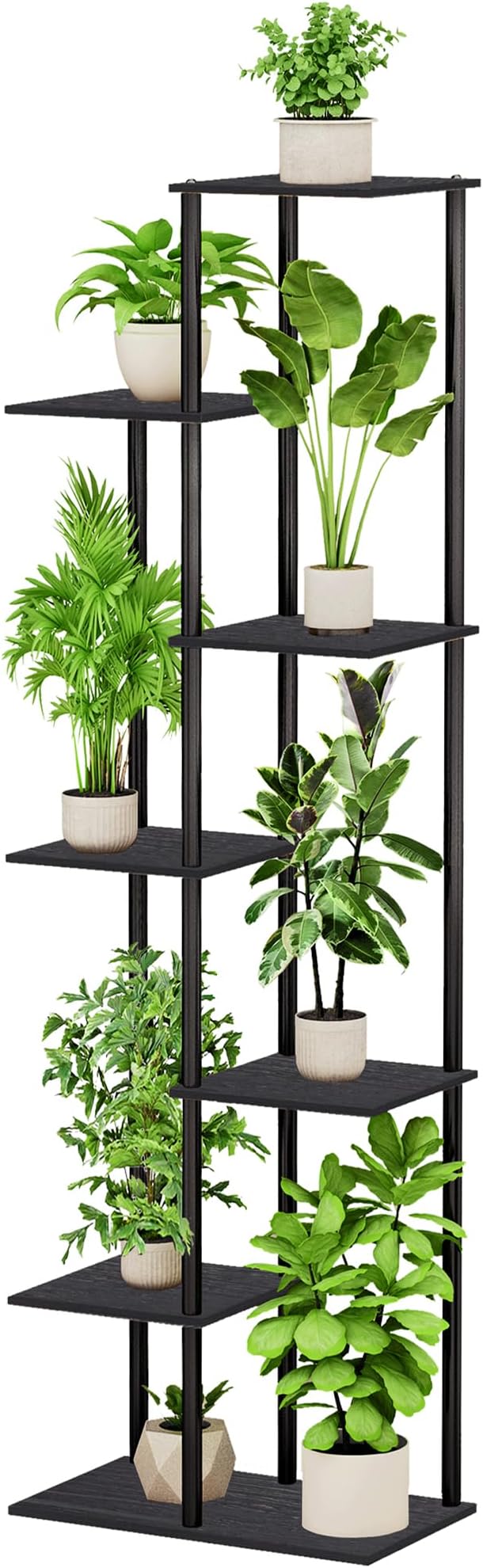 Plant Stand Indoor 7 Tier 8 Potted Metal Wood Plant Shelf by GreenLivingSpaces