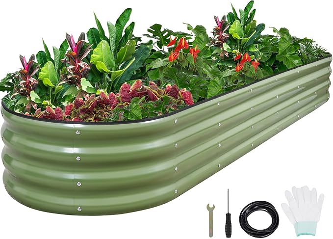 1MORE Galvanized Raised Garden Bed- Planter Garden Boxes Outdoor, Raised Beds by 1MORE