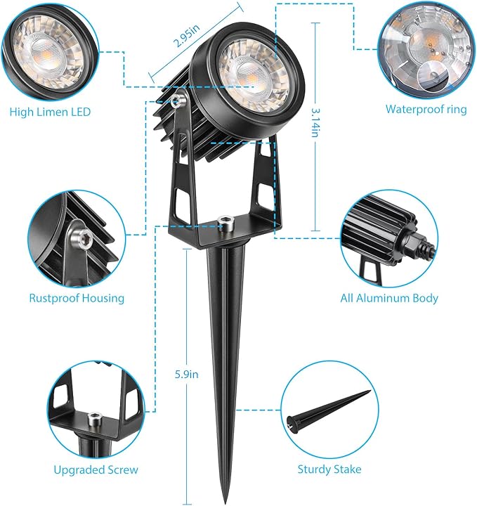 All-in-One Low Voltage Landscape Lighting Kit, 8 Pack Landscape Lights - Image 7