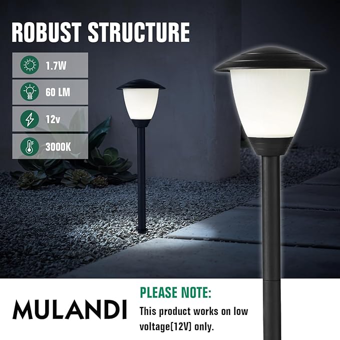 Low Voltage Pathway Lights LED Landscape Lights, 1.7W 12V, 3000K Warm White - Image 2