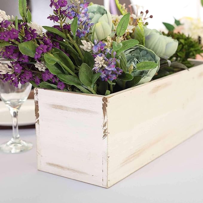 Efavormart 18"x6" Whitewash Wood Planter Box - Image 8