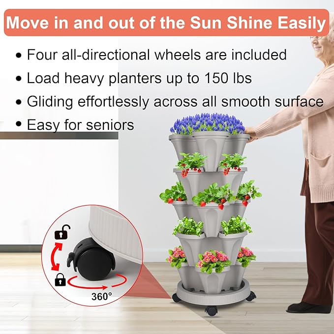 DUNCHATY Stackable Planter, Vertical Garden Planter - Image 5
