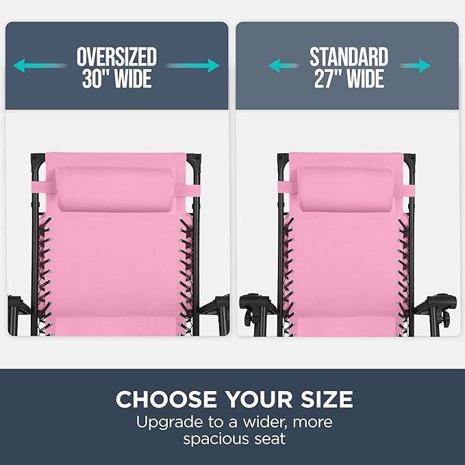 Best Choice Products 30” Wide Folding Zero Gravity Outdoor Recliner Patio - Image 4
