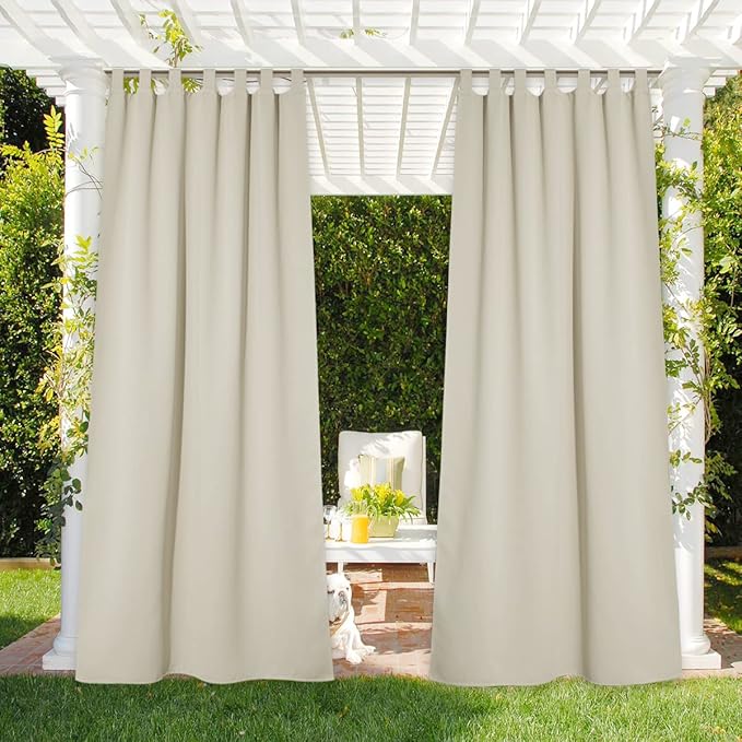 NICETOWN Detachable Sticky Tab Top Outdoor Curtain - Image 2