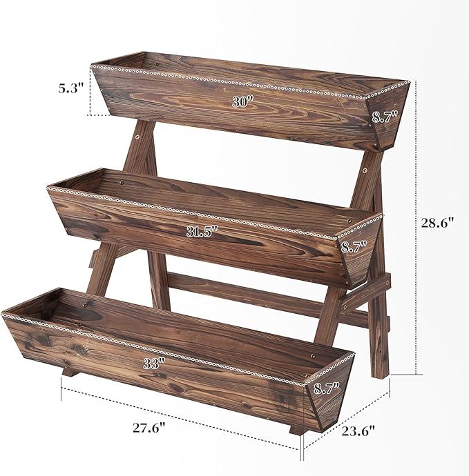 3-Tier Wooden Vertical Raised Garden Bed - Image 2