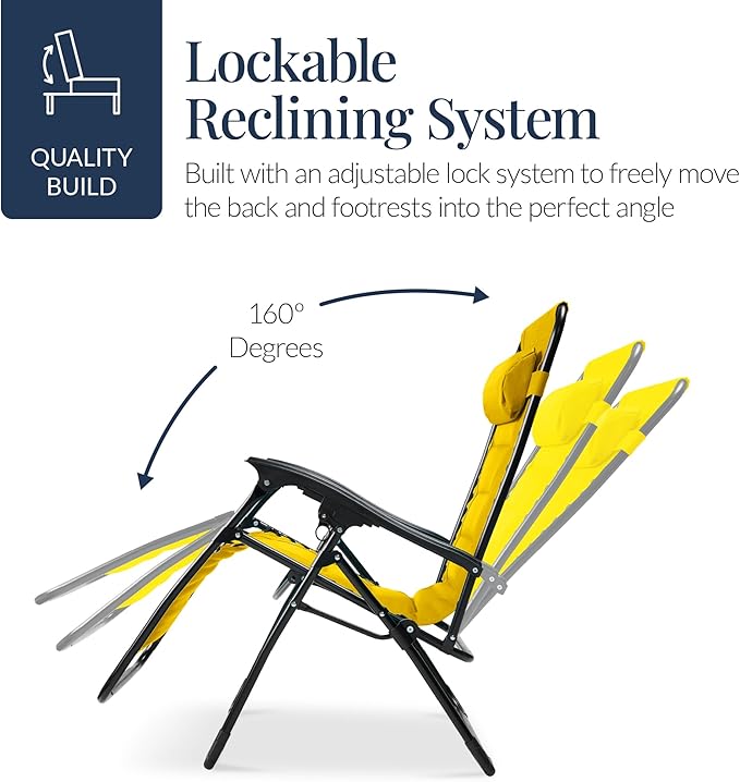Best Choice Products Oversized Padded Zero Gravity Chair, Folding Outdoor Patio - Image 7