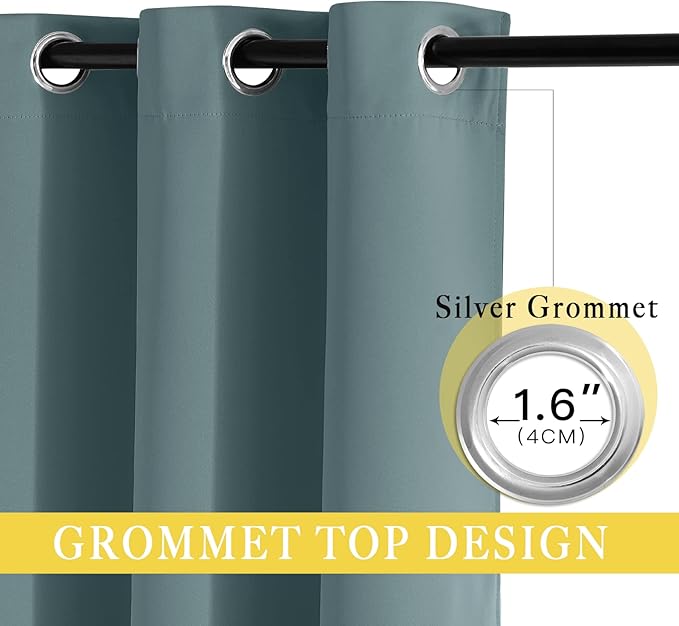 NICETOWN Blackout Sliding Door Curtain 95 inches Long, Grommet Thermal Curtain - Image 3