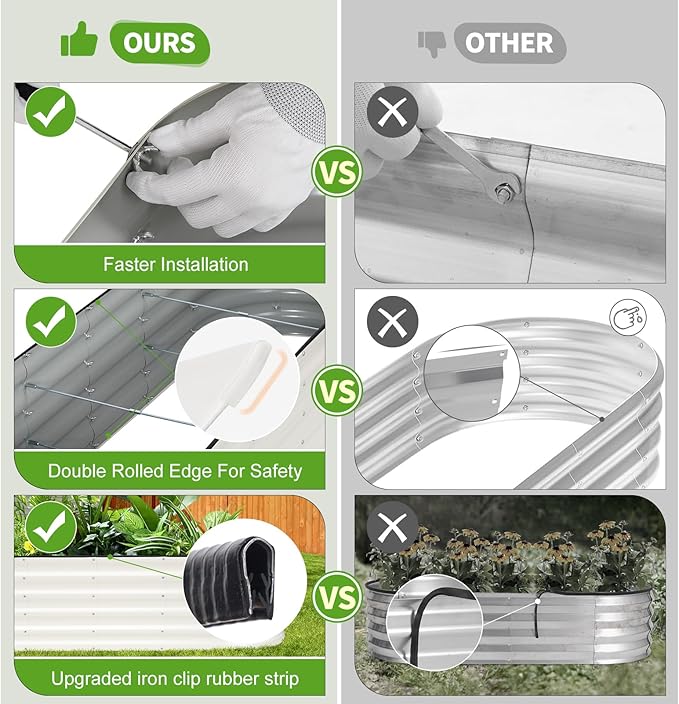Galvanized Raised Garden Bed Outdoor- 2 Pcs Raised Beds - Image 4