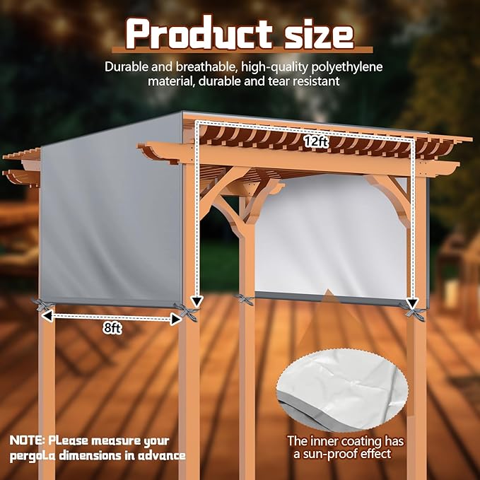 Universal Pergola Replacement Canopy Outdoor Canopy Shade Cover Waterproof - Image 2