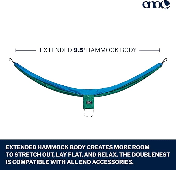 ENO, Eagles Nest Outfitters DoubleNest Lightweight Camping Hammock, 1 to 2 - Image 2
