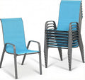 MAMIZO Patio Dining Chairs, Stackable All Weather Teslin Chair, Heavy Duty by MAMIZO