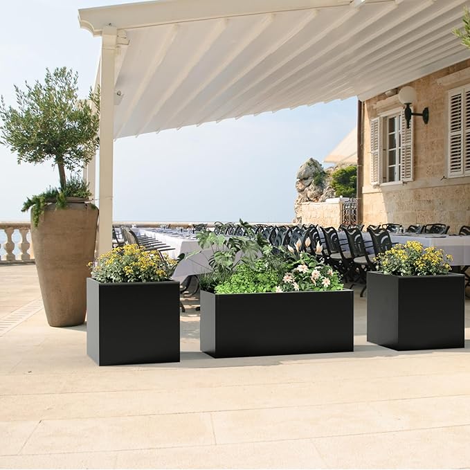 Long Metal Planter Box for Outdoor Plants 15" W x 38" L x 16.25" H, Heavy Duty - Image 6
